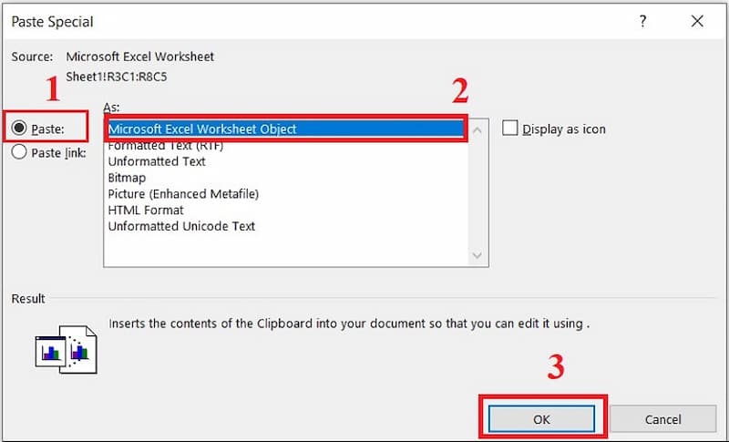 Cách chuyển Excel sang Word với Copy - Paste