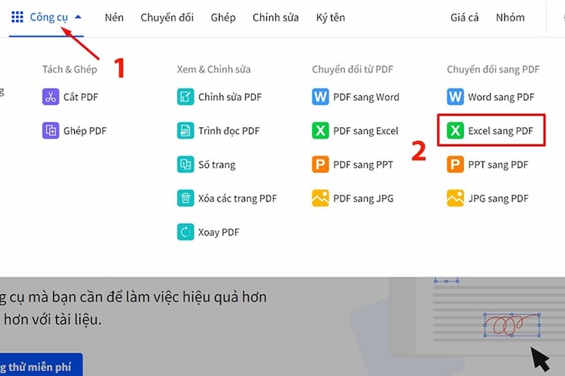Cách chuyển file excel sang word trực tuyến bằng SmallPDF