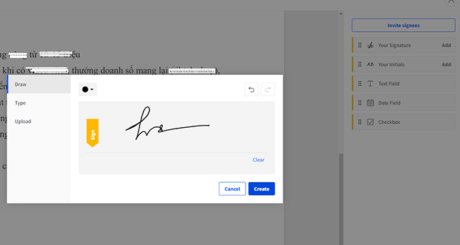 Cách ký trên file PDF online miễn phí