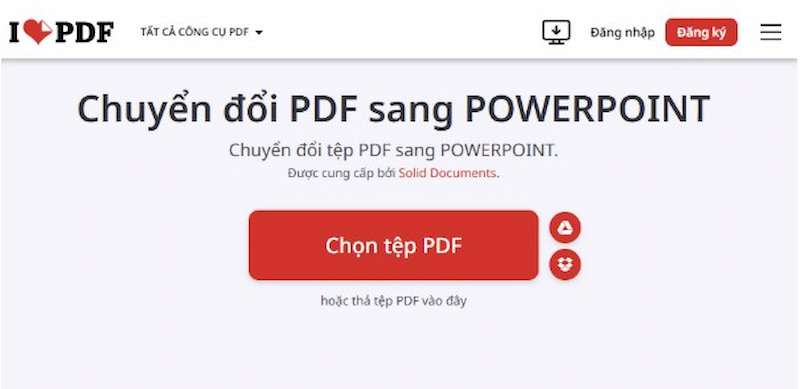 Chọn tệp để chuyển PDF sang PPT miễn phí