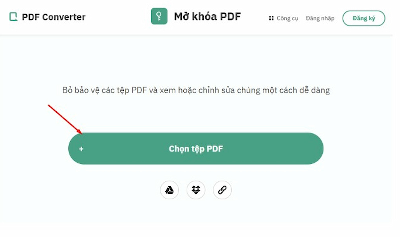 Chọn tệp PDF bị khóa