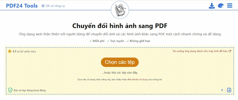 Chuyển ảnh thành PDF bằng PDF24 Tools hiệu quả