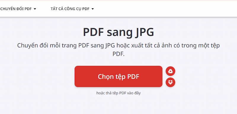 Chuyển file PDF sang file ảnh bằng ilovePDF