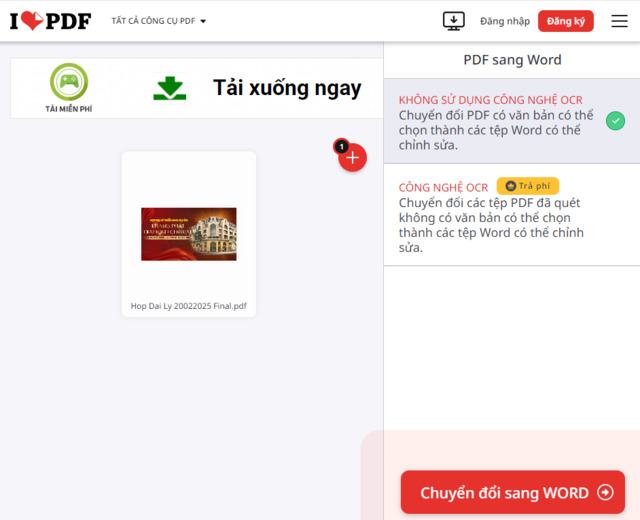 chuyển đổi pdf sang word