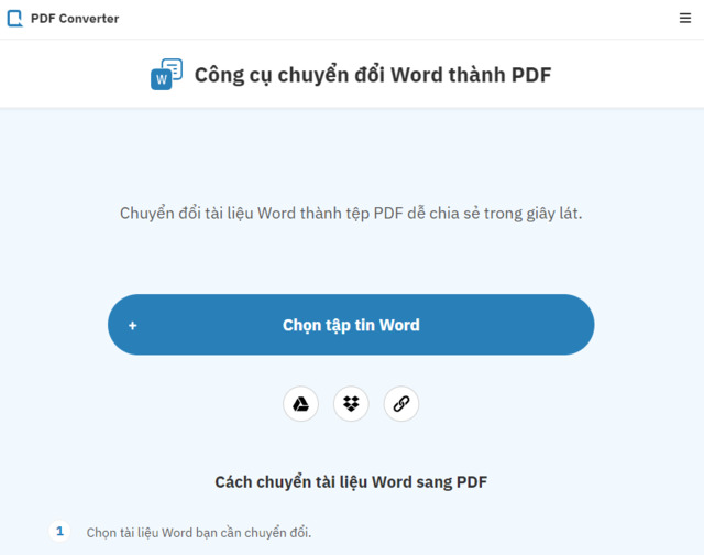 chuyển word sang pdf bằng FreePDFConvert
