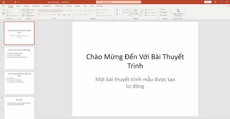 Mở file ppt chuyển ppt sang pdf