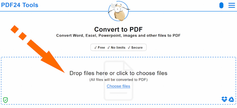 Nhấn chọn các tệp hoặc Choose files