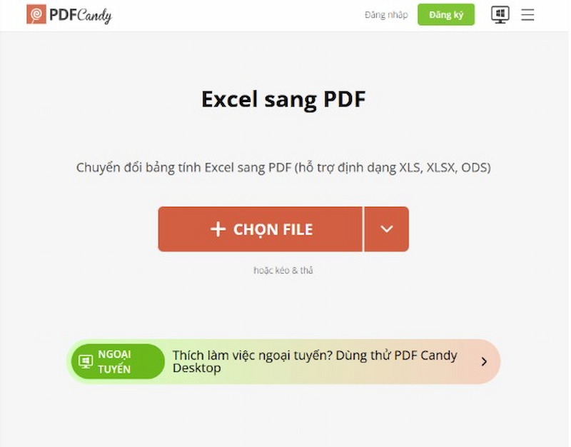 Nhấn “Chọn File” tại PDF Candy