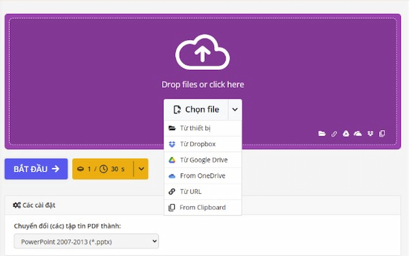 Nhấn chọn file muốn chuyển pdf sang ppt