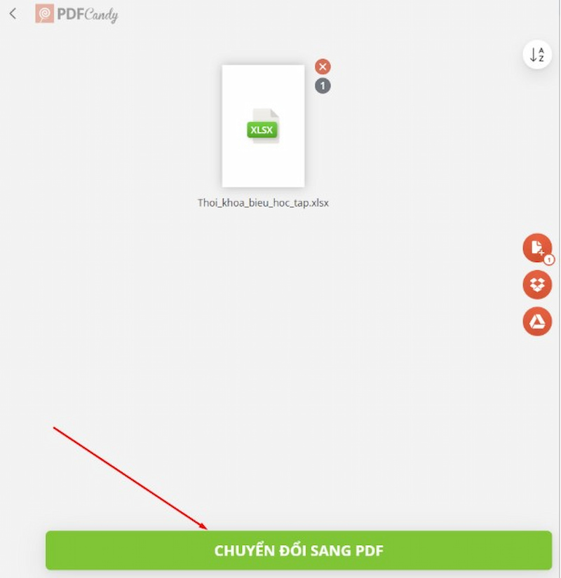 Nhấn “chuyển đổi sang PDF”
