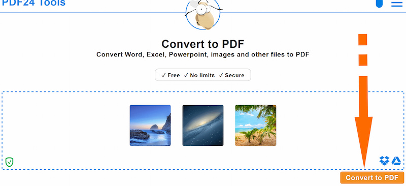 Nhấn Chuyển sang PDF hoặc Convert to PDF