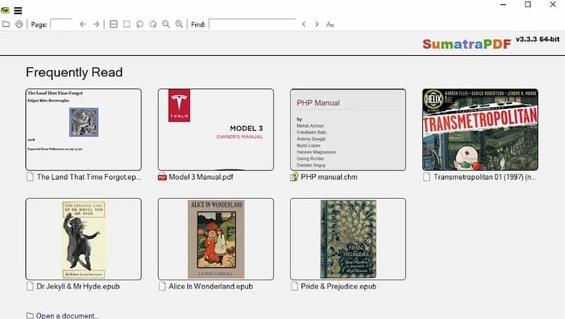 Phần mềm mở file chuyên nghiệp pdf Sumatra PDF