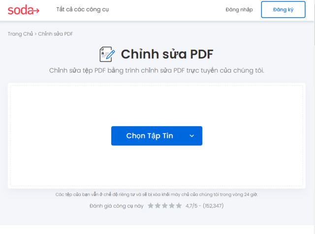 Chỉnh sửa PDF với soda
