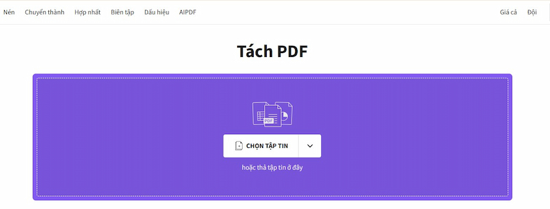 Tách file PDF thành nhiều file bằng SmallPDF