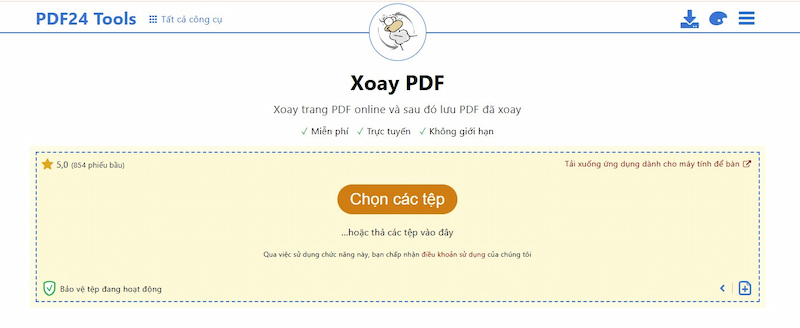 Xoay file PDF online bằng PDF24 Tool đơn giản