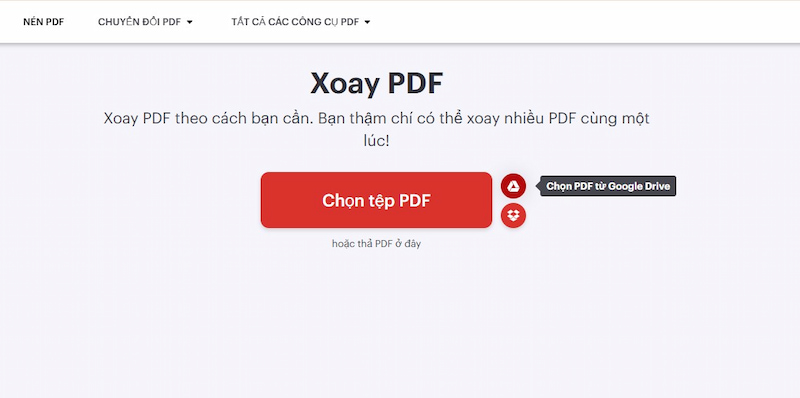 Xoay trang trong PDF bằng IlovePDF